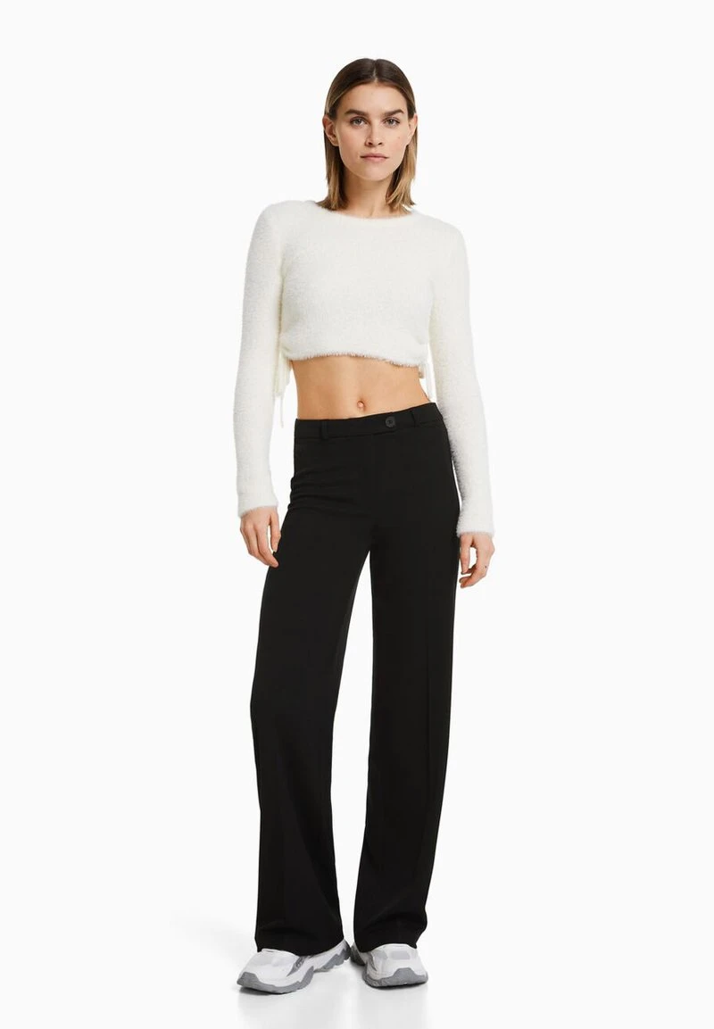 BERSHKA WIDE LEG TAILORED - Stoffhose - Black 3 BERSHKA WIDE LEG TAILORED - Stoffhose - Black