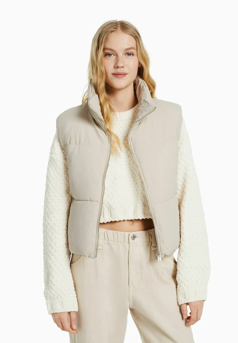 BERSHKA PUFFER - Weste - Stone 3 BERSHKA PUFFER - Weste - Stone