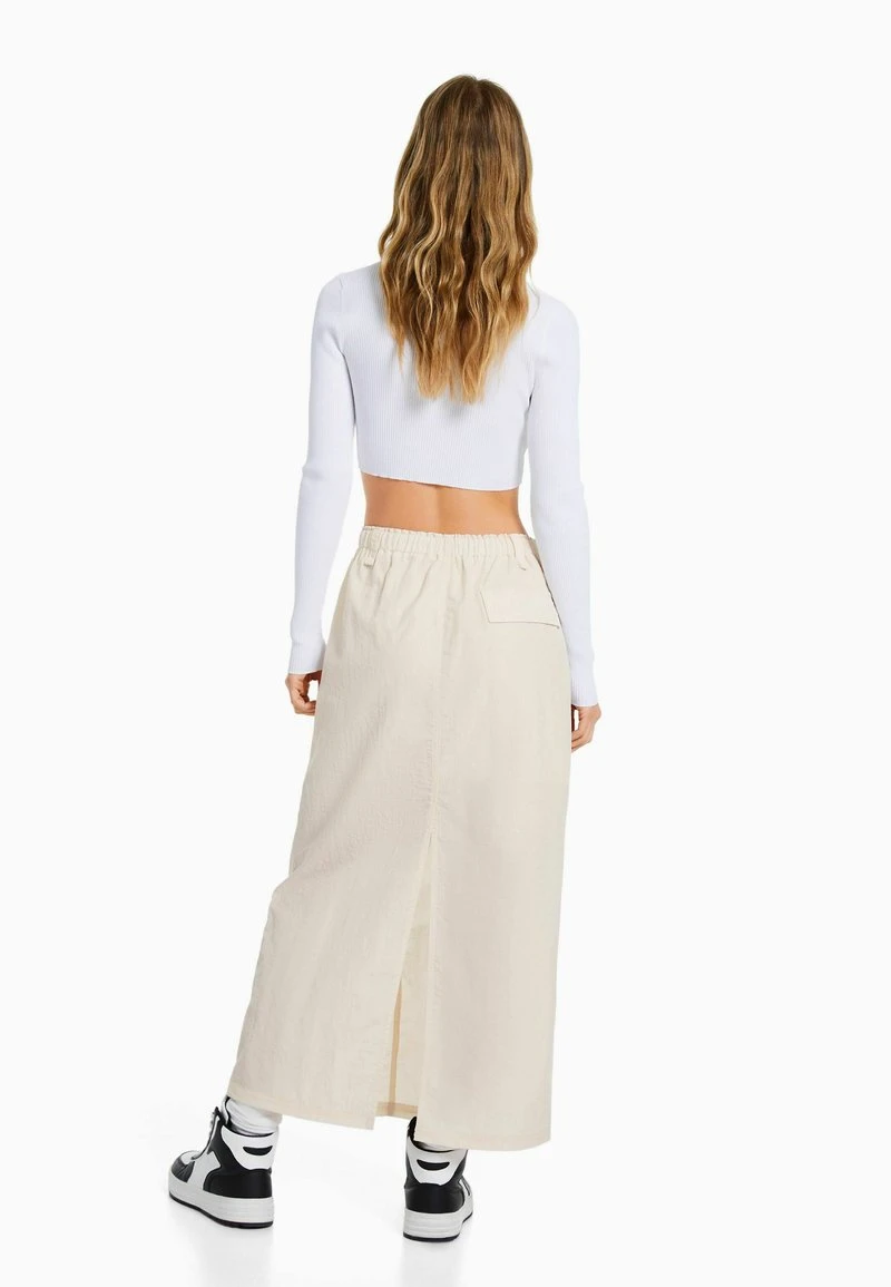 BERSHKA EFFECT - MIDI - A-Linien-Rock - Beige 4 BERSHKA EFFECT - MIDI - A-Linien-Rock - Beige – Bild 2