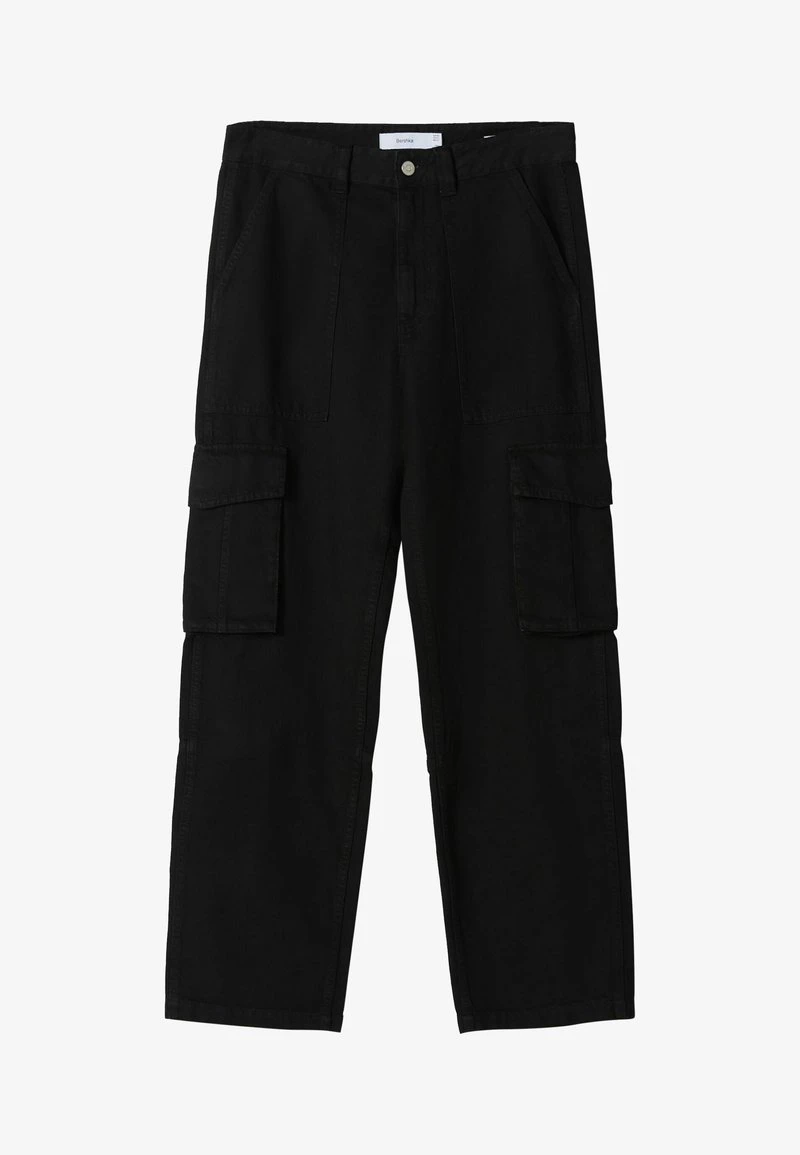 BERSHKA WIDE FIT - Cargohose - Black 6 BERSHKA WIDE FIT - Cargohose - Black – Bild 4