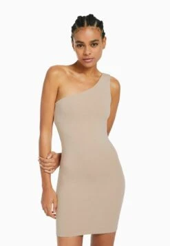 BERSHKA Etuikleid - Beige