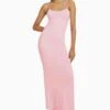 BERSHKA LONG FITTED STRAPPY - Maxikleid - Pink -Bershka Verkaufsgeschäft 305973b3c0bd44beabe6d0ac75557ed2