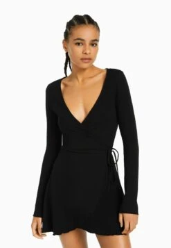 BERSHKA Freizeitkleid - Black