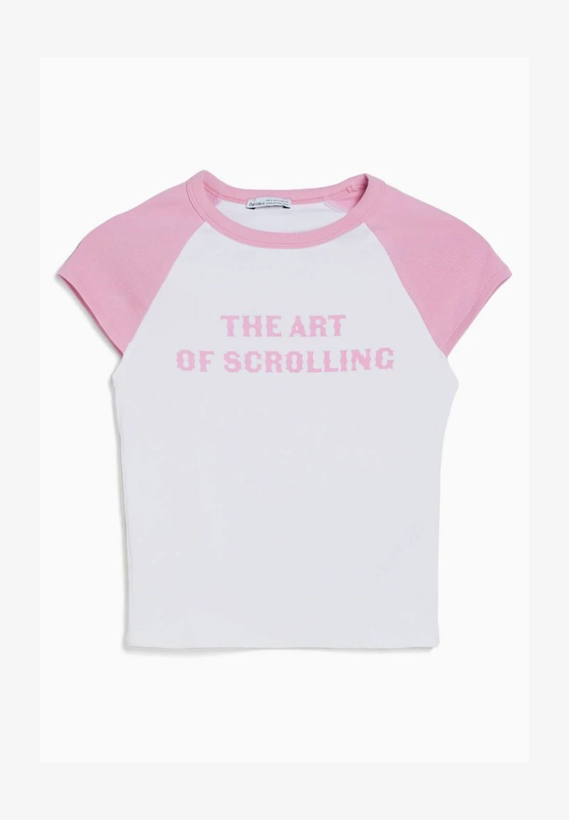 BERSHKA SHORT RAGLAN SLEEVES - PRINTED - T-Shirt Print - Pink 7 BERSHKA SHORT RAGLAN SLEEVES - PRINTED - T-Shirt Print - Pink – Bild 5