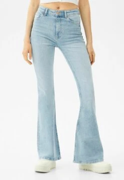BERSHKA Flared Jeans - Light Blue