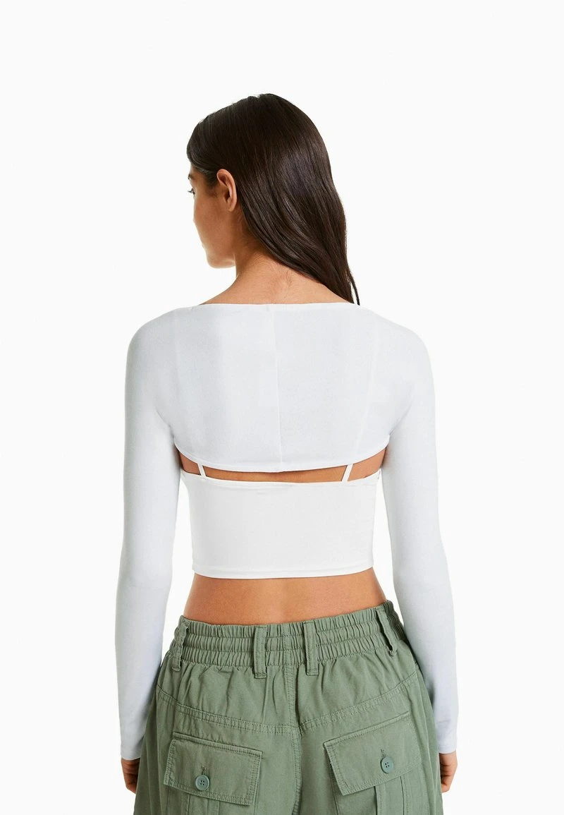 BERSHKA STRAPPY WITH LONG SLEEVES - Strickjacke - Off White 5 BERSHKA STRAPPY WITH LONG SLEEVES - Strickjacke - Off White – Bild 3