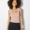 BERSHKA SLEEVELESS - Top - Pink