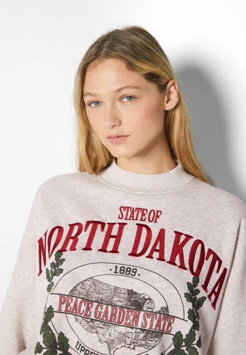 BERSHKA EMBROIDERED - Sweatshirt - Sand 6 BERSHKA EMBROIDERED - Sweatshirt - Sand – Bild 4