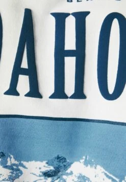 BERSHKA HIGH NECK ZIP-PRINT - Sweatshirt - White -Bershka Verkaufsgeschäft 3a4c54a10aa44f0eaf51c586d9210dc8