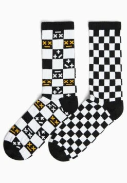 BERSHKA CHECKERBOARD PRINT PACK - Socken - Black -Bershka Verkaufsgeschäft 3b0b28aa1958408797c6633307946759