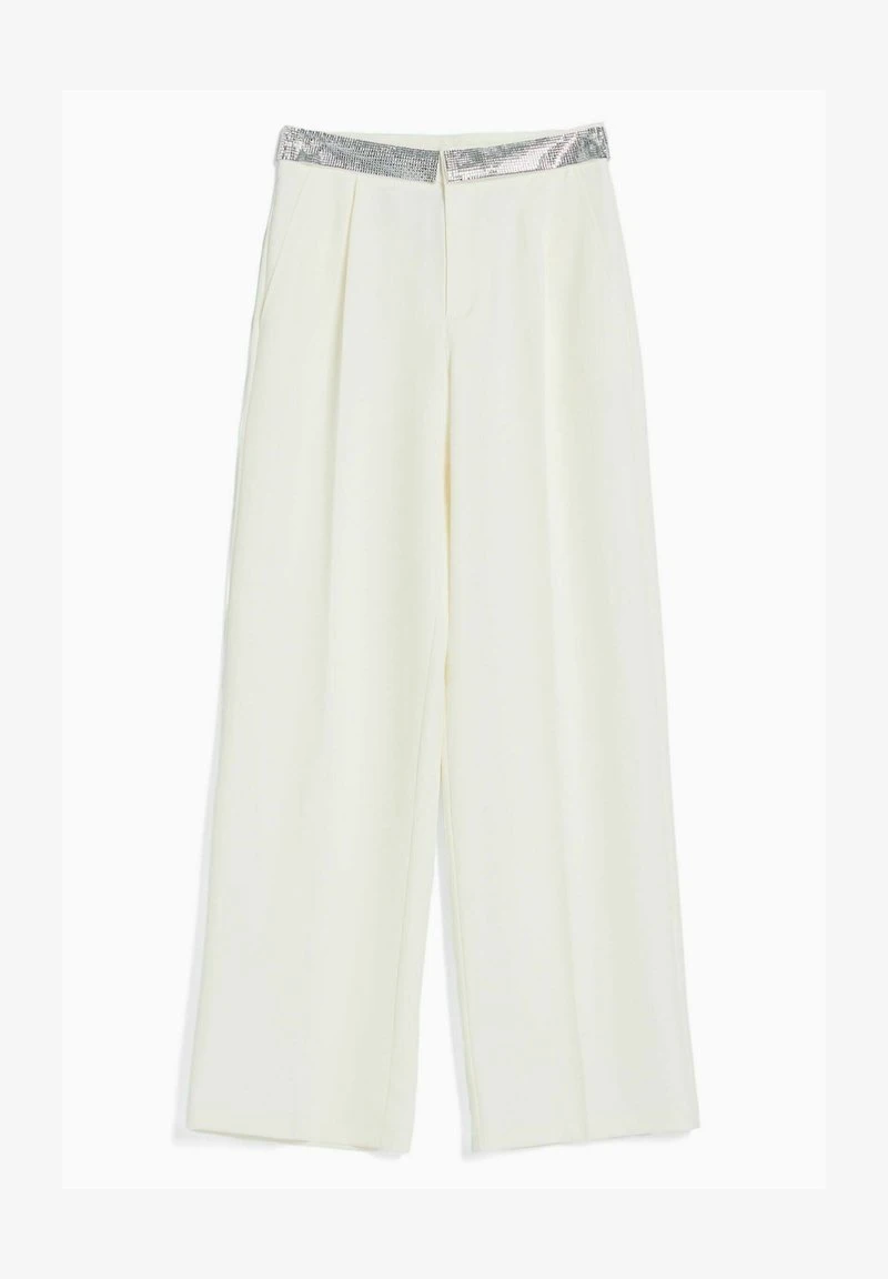 BERSHKA WITH RHINESTONE DETAIL - Stoffhose - Off White 8 BERSHKA WITH RHINESTONE DETAIL - Stoffhose - Off White – Bild 6