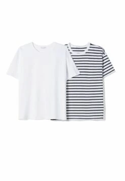 BERSHKA 2-PACK SHORT SLEEVE - T-Shirt Basic - Off White -Bershka Verkaufsgeschäft 3cb03c99f5a547b0a29c69e3cfa19b76