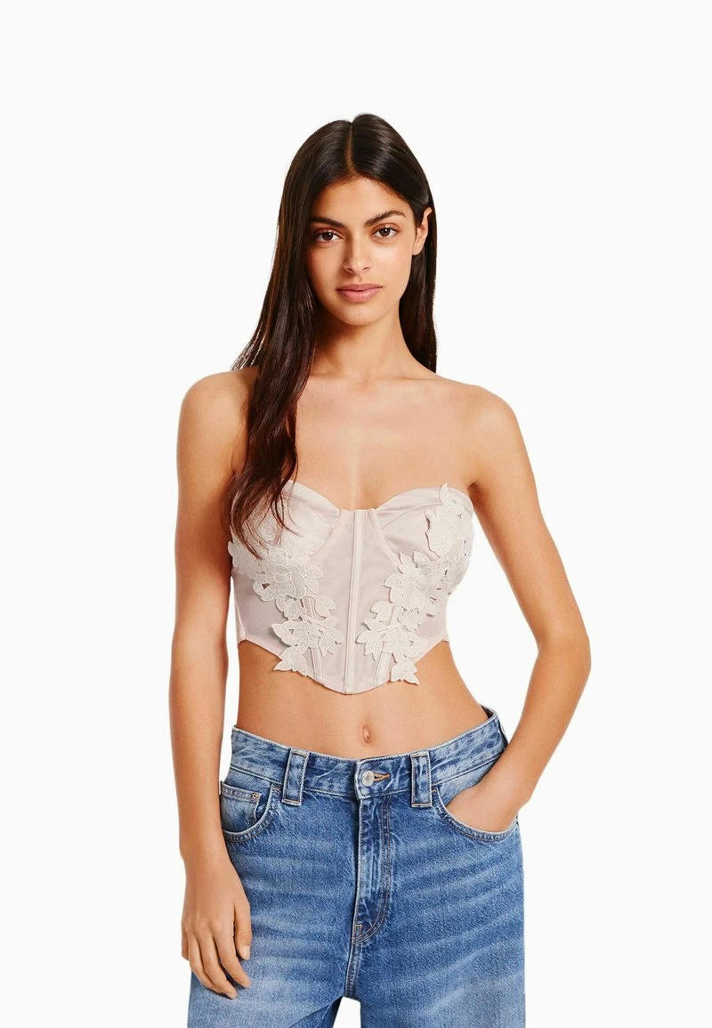 BERSHKA FLORAL PRINT - CORSET - Top - Pink 3 BERSHKA FLORAL PRINT - CORSET - Top - Pink