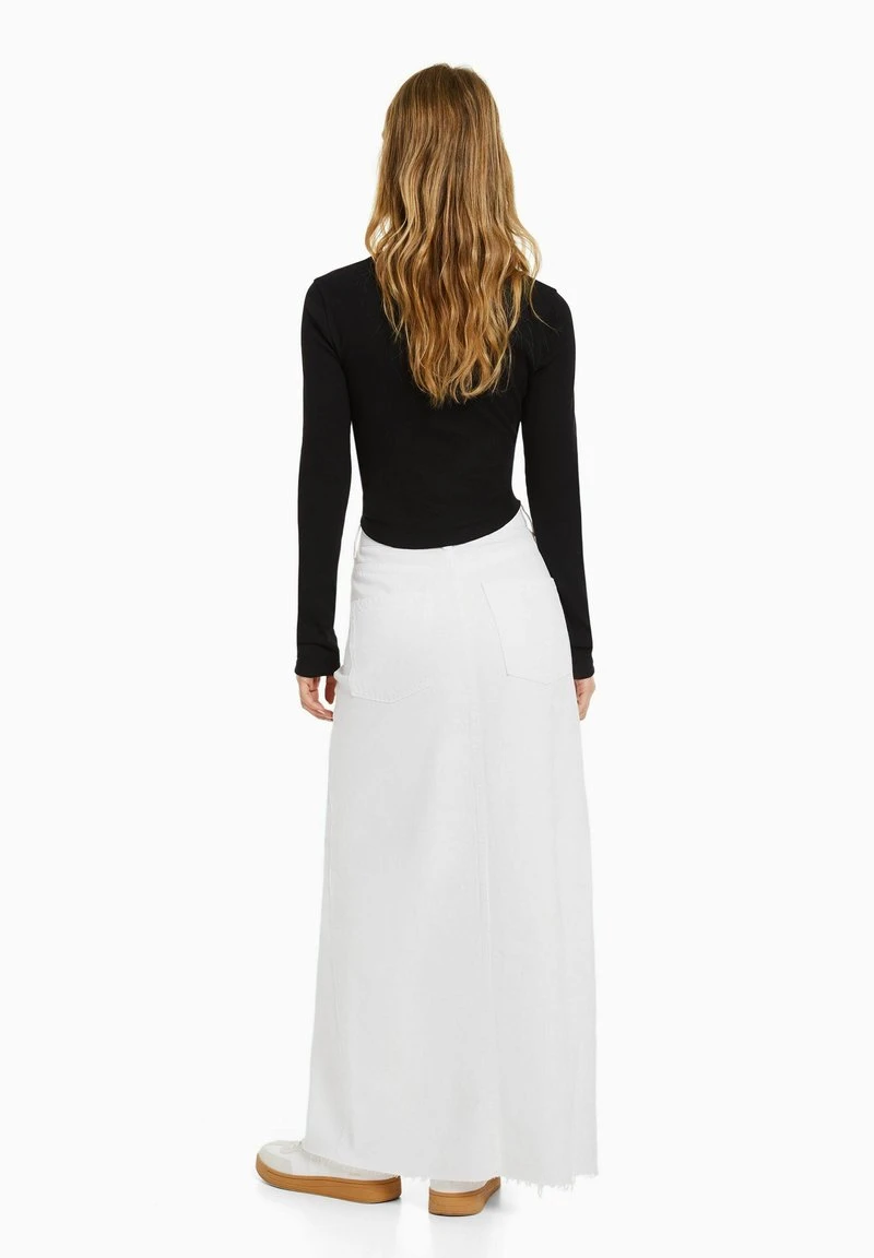 BERSHKA WITH FRONT SLIT - Maxirock - Offwhite 4 BERSHKA WITH FRONT SLIT - Maxirock - Offwhite – Bild 2