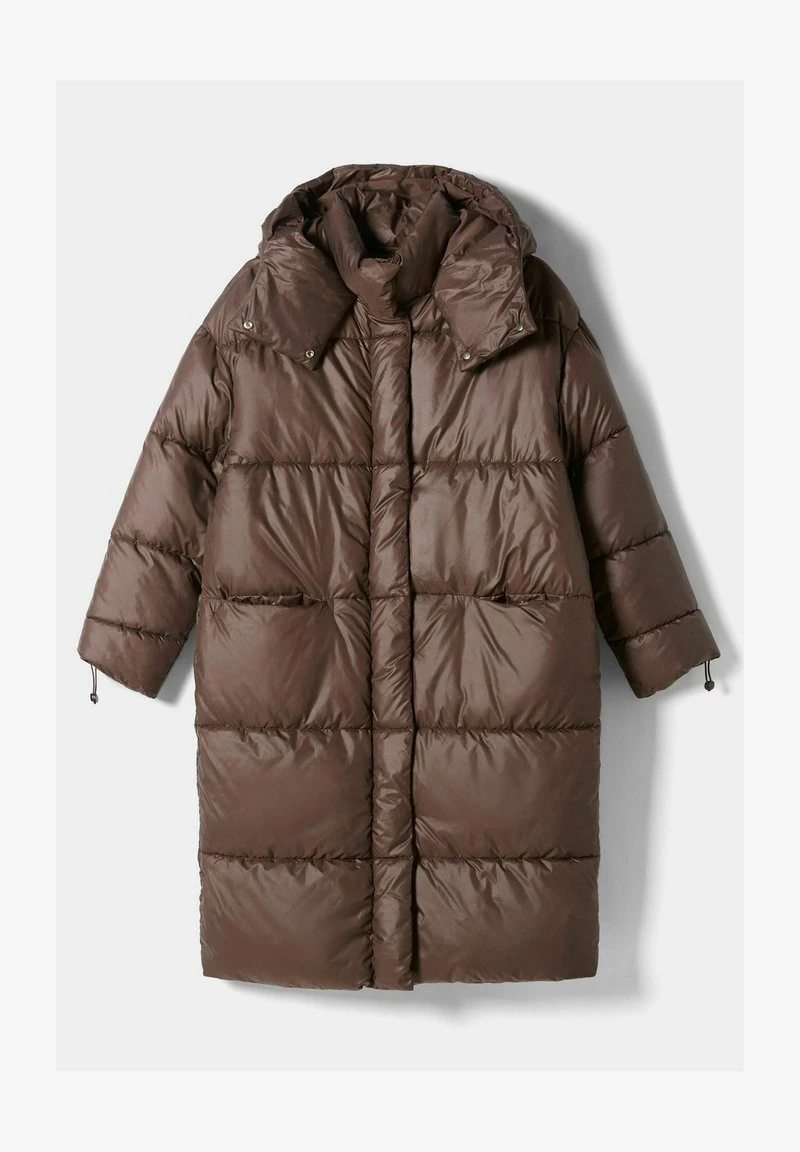 BERSHKA LONG HOODED - Wintermantel - Brown 6 BERSHKA LONG HOODED - Wintermantel - Brown – Bild 4