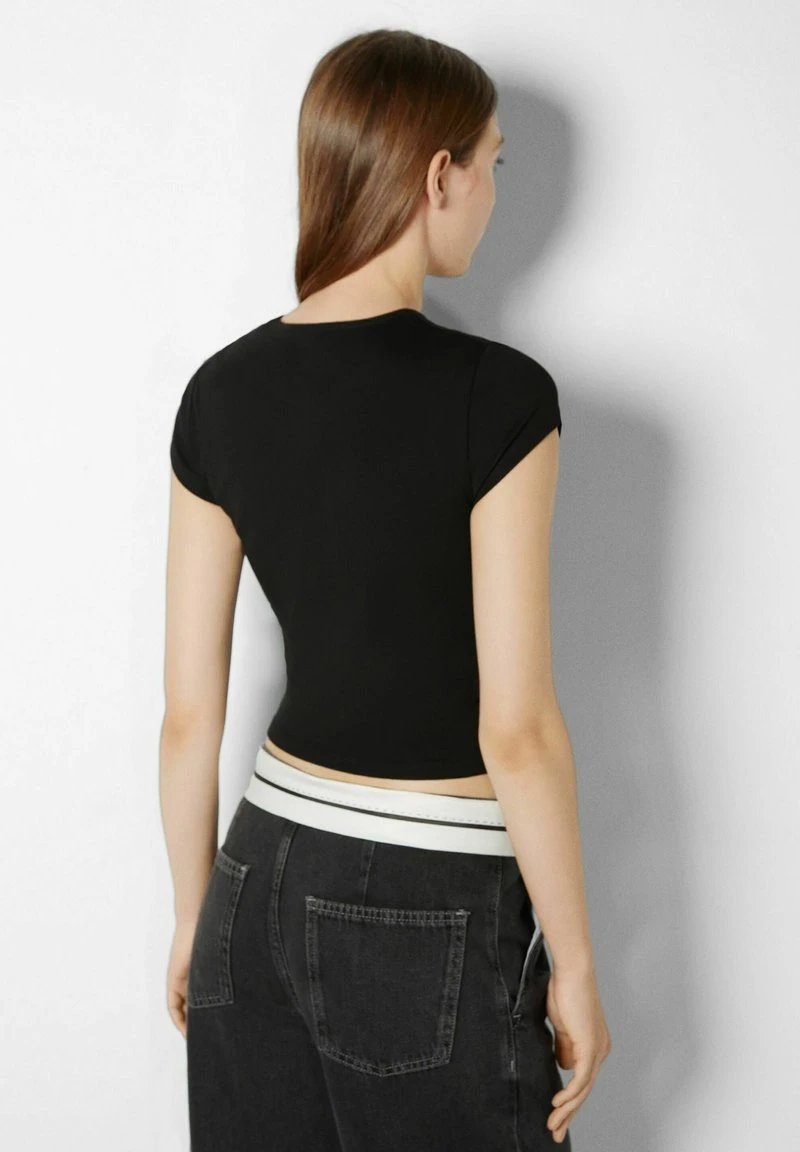 BERSHKA SHORT SLEEVE - T-Shirt Basic - Black 5 BERSHKA SHORT SLEEVE - T-Shirt Basic - Black – Bild 3