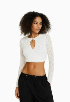 BERSHKA BLONDE - Bluse - Beige