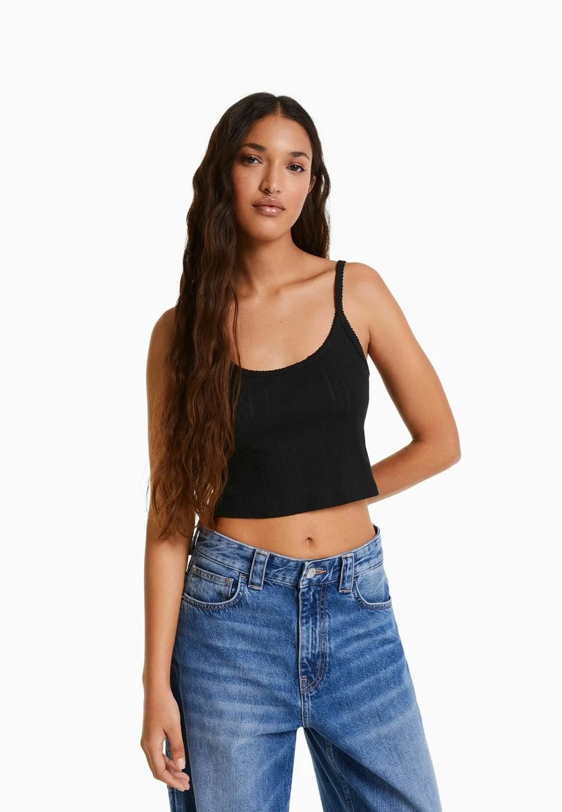 BERSHKA STRAPPY OPEN - Top - Black 3 BERSHKA STRAPPY OPEN - Top - Black