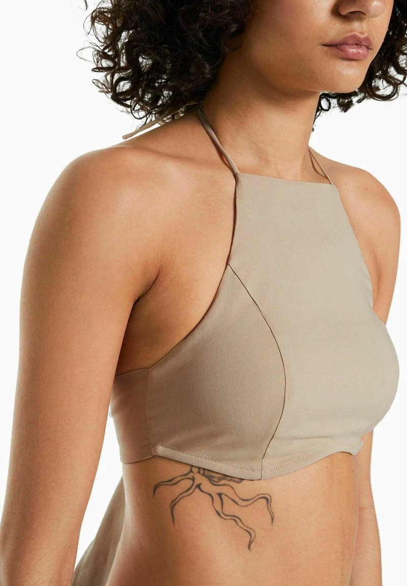 BERSHKA TIED HALTER - Bluse - Sand 6 BERSHKA TIED HALTER - Bluse - Sand – Bild 4