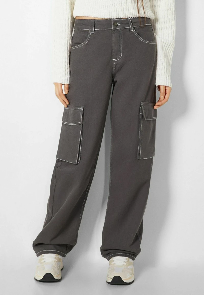 BERSHKA CARGO - Jeans Relaxed Fit - Mottled Dark Grey 3 BERSHKA CARGO - Jeans Relaxed Fit - Mottled Dark Grey