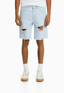 BERSHKA RIPPED - Jeans Shorts - Light Blue -Bershka Verkaufsgeschäft 45f292ffe3294f87be2eaef8dadd8c1d 1