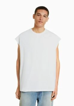 BERSHKA SLEEVELESS - Top - Off White