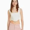 BERSHKA CROPPED POINTELLE STRAPPY - CORSET - Top - Off White 2 BERSHKA CROPPED POINTELLE STRAPPY - CORSET - Top - Off White -Bershka Verkaufsgeschäft 4855a13498ae455a94858dd5bca38a42
