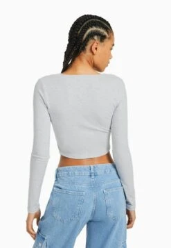 BERSHKA CROSSOVER - Langarmshirt - Mottled Grey 10 BERSHKA CROSSOVER - Langarmshirt - Mottled Grey -Bershka Verkaufsgeschäft 4966a475280d484f8b747accb414f95e