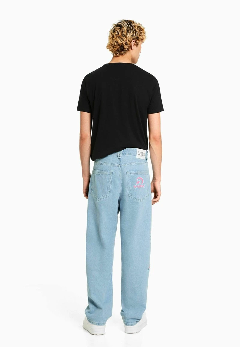 BERSHKA BAGGY PRINTED - Jeans Straight Leg - Light Blue 5 BERSHKA BAGGY PRINTED - Jeans Straight Leg - Light Blue – Bild 3
