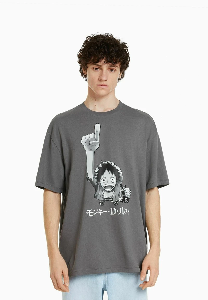 BERSHKA BOXY FIT SHORT SLEEVE ONE PIECE - T-Shirt Print - Mottled Dark Grey 4 BERSHKA BOXY FIT SHORT SLEEVE ONE PIECE - T-Shirt Print - Mottled Dark Grey – Bild 2