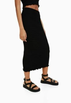 BERSHKA WAFFLE - A-Linien-Rock - Black 12 BERSHKA WAFFLE - A-Linien-Rock - Black -Bershka Verkaufsgeschäft 4d3df24effc4441594c54910515fdd5b