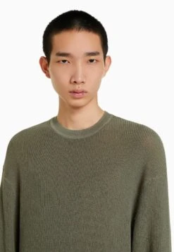 BERSHKA ROUND NECK - Strickpullover - Green -Bershka Verkaufsgeschäft 4f8ac1e75655497499ebb8d43f9b6c87