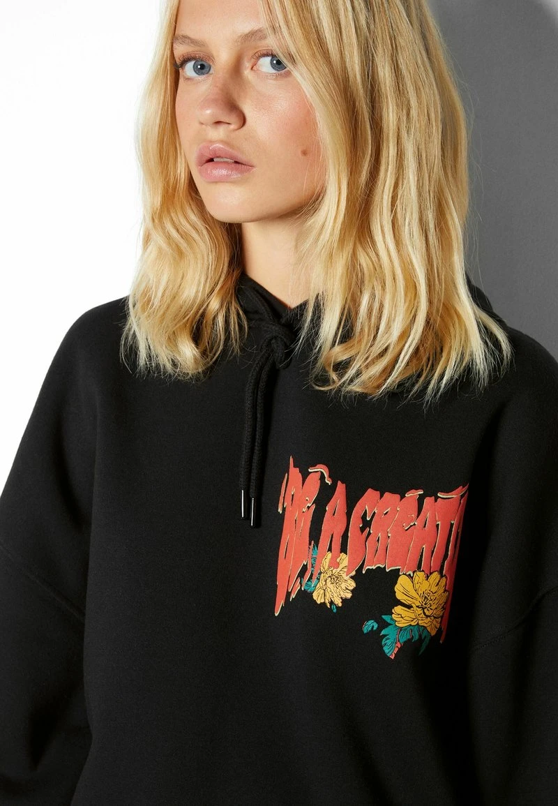 BERSHKA PRINTED - Kapuzenpullover - Black 6 BERSHKA PRINTED - Kapuzenpullover - Black – Bild 4