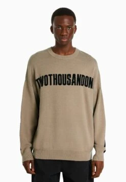 BERSHKA SLOGAN - Strickpullover - Brown -Bershka Verkaufsgeschäft 53b03f943e02430a89b7f6b62a1ec34b