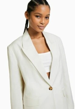 BERSHKA Kurzmantel - White -Bershka Verkaufsgeschäft 54681d72287541e98140bf96c1fbd679