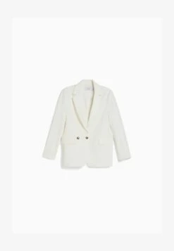 BERSHKA REGULAR­FIT TAILORED - FEMININE-CUT DOUBLE-BREASTED - Kurzmantel - White -Bershka Verkaufsgeschäft 54d5c323180b405a9b8b11fd1f7c37d7