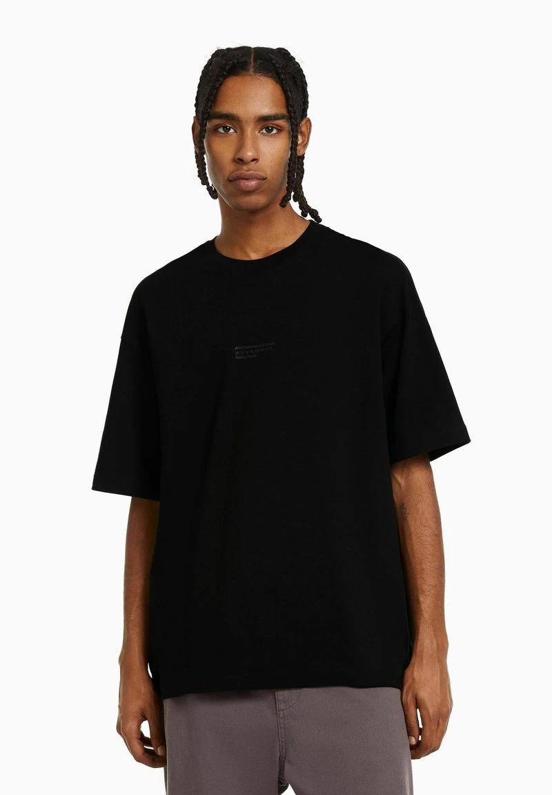 BERSHKA SHORT SLEEVE - T-Shirt Print - Black 3 BERSHKA SHORT SLEEVE - T-Shirt Print - Black