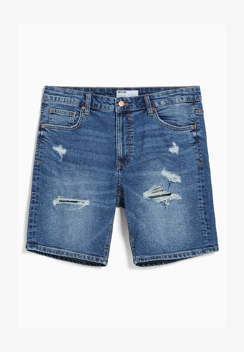 BERSHKA RIPPED - BERMUDA - Jeans Shorts - Dark Blue 7 BERSHKA RIPPED - BERMUDA - Jeans Shorts - Dark Blue – Bild 5