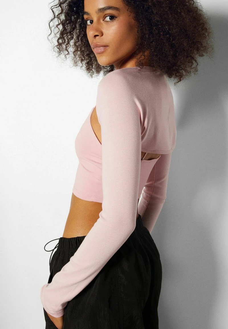 BERSHKA STRAPPY WITH LONG SLEEVES - Strickjacke - Pink 6 BERSHKA STRAPPY WITH LONG SLEEVES - Strickjacke - Pink – Bild 4