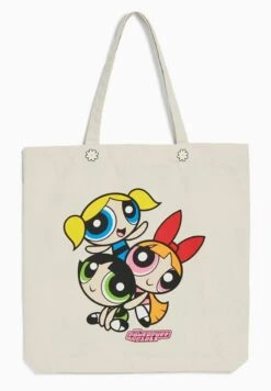 BERSHKA POWERPUFF - PRINT - Shopping Bag - Beige -Bershka Verkaufsgeschäft 584bf7a75d5c46cfabbf6b962f314496