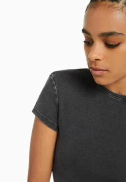 BERSHKA SHORT SLEEVE - T-Shirt Basic - Dark Grey -Bershka Verkaufsgeschäft 58647409cdb04d4da50dec2cb593e2e5