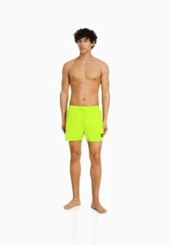 BERSHKA BASIC NEON - Badehose Pants - Yellow