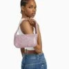 BERSHKA RHINESTONE - Handtasche - Pink