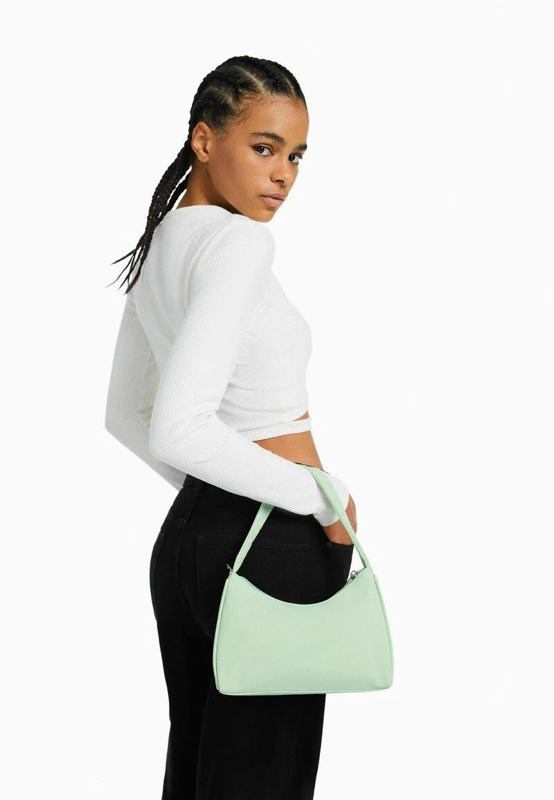 BERSHKA FABRIC - Handtasche - Light Green 3 BERSHKA FABRIC - Handtasche - Light Green