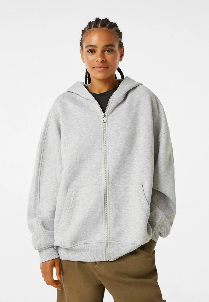 BERSHKA OVERSIZE PLUSH 07073670 - Sweatjacke - Mottled Grey 3 BERSHKA OVERSIZE PLUSH 07073670 - Sweatjacke - Mottled Grey