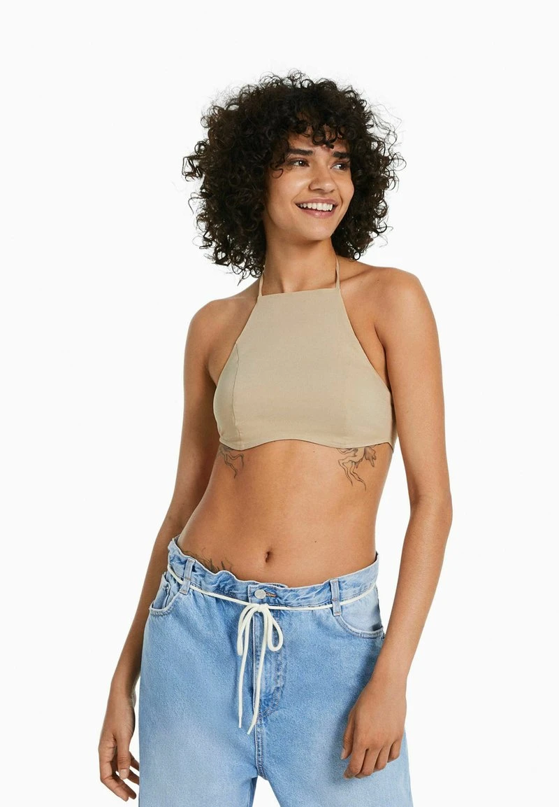 BERSHKA TIED HALTER - Bluse - Sand 3 BERSHKA TIED HALTER - Bluse - Sand
