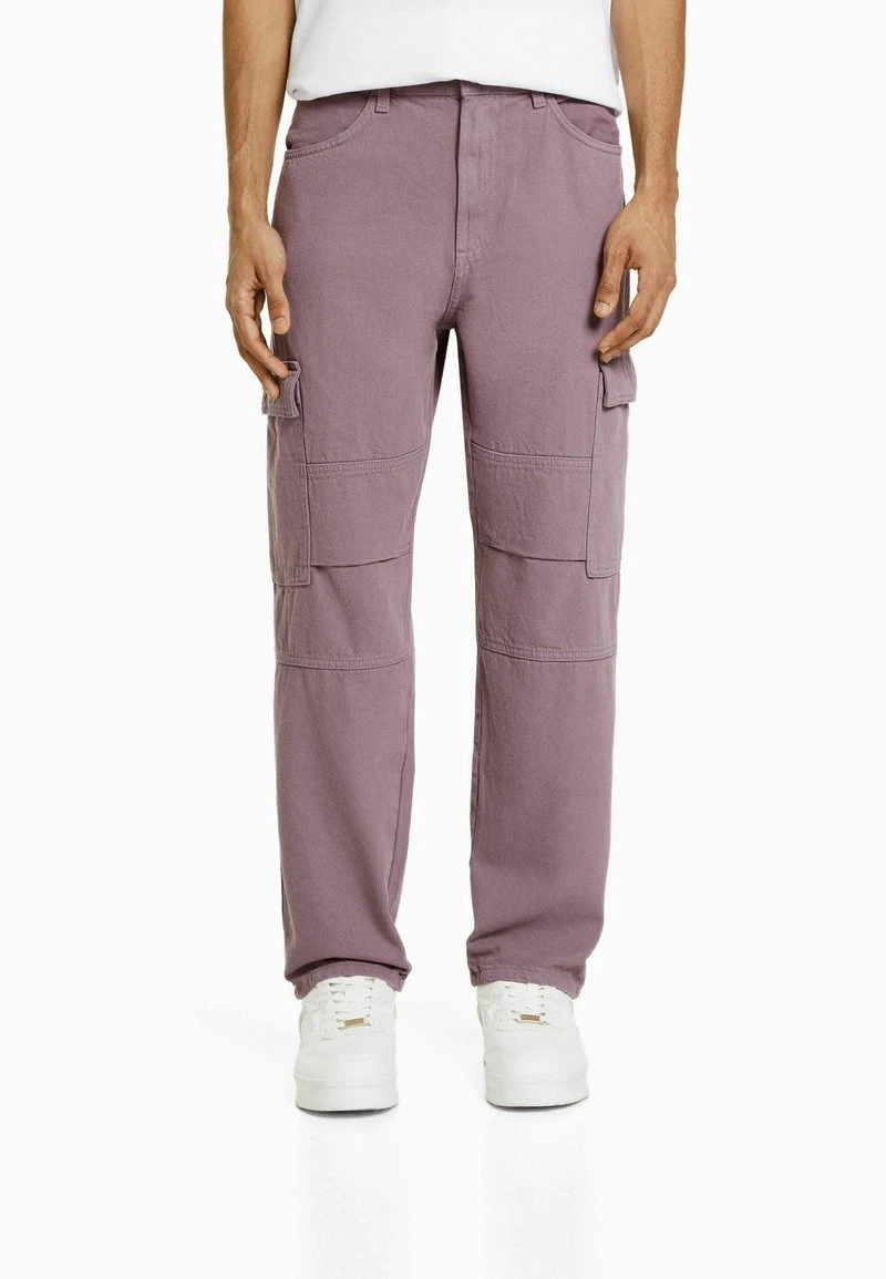 BERSHKA Jeans Relaxed Fit - Mauve 3 BERSHKA Jeans Relaxed Fit - Mauve