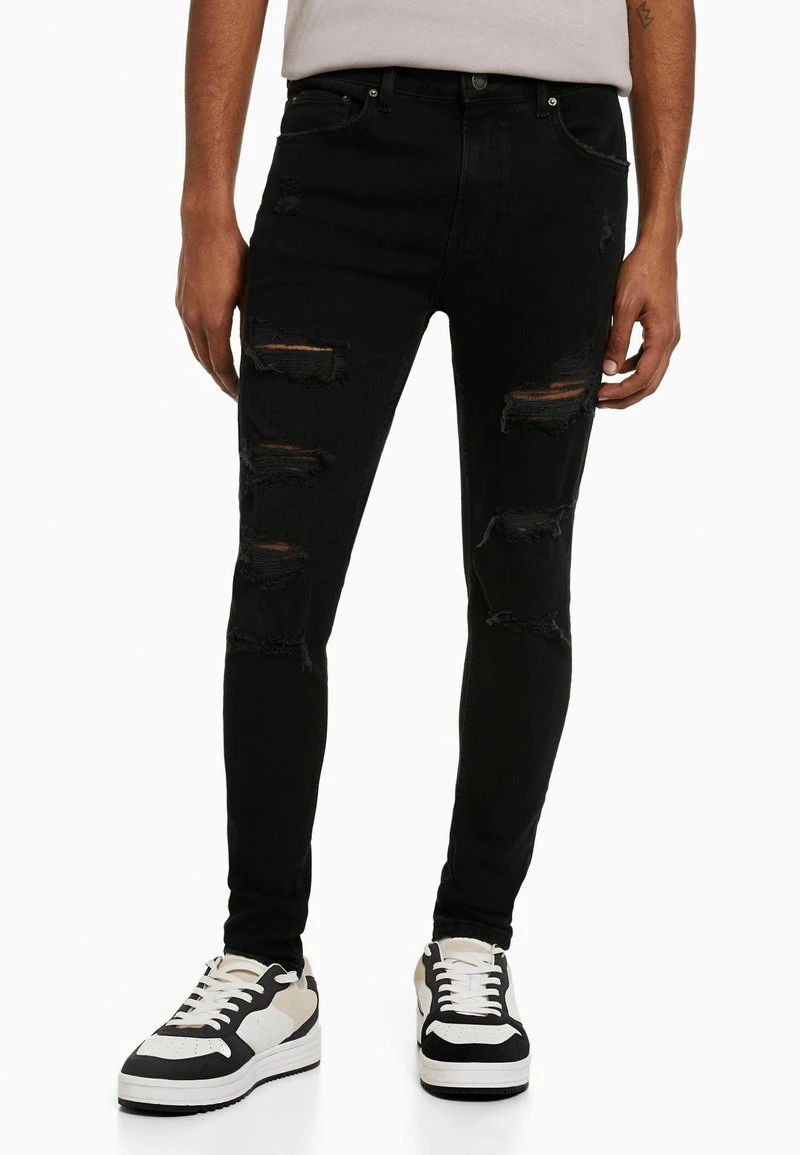 BERSHKA SUPER RIPPED - Jeans Slim Fit - Black 7 BERSHKA SUPER RIPPED - Jeans Slim Fit - Black – Bild 5