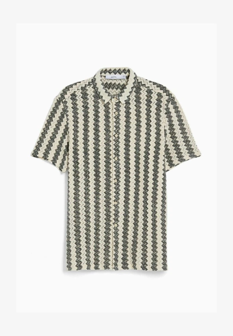 BERSHKA OPEN KNIT SHORT SLEEVE - Hemd - Sand 7 BERSHKA OPEN KNIT SHORT SLEEVE - Hemd - Sand – Bild 5