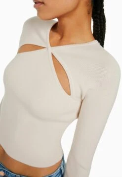 BERSHKA CUT-OUT DOUBLE-BREASTED - Strickpullover - Beige 11 BERSHKA CUT-OUT DOUBLE-BREASTED - Strickpullover - Beige -Bershka Verkaufsgeschäft 62c407d769bc47edb4f78b8110444349